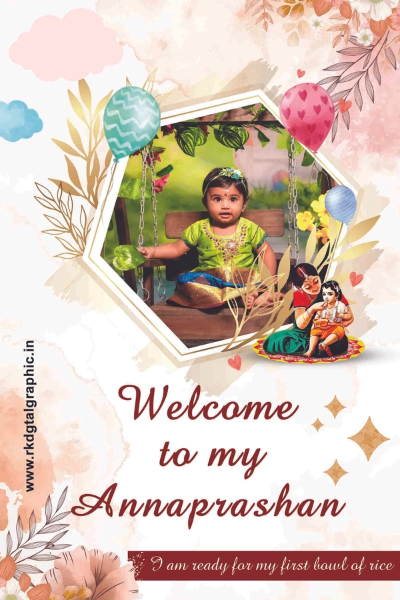 thumbnail Best Design of Annaprasana Banner PSD Photoshop Template for Download - Annaprasana Banner Design